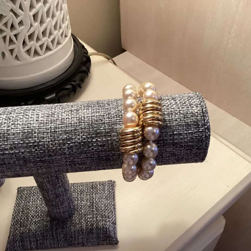 Faux Pearl and Goldtone Bracelet for Small Wrist
